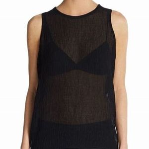 Helmet Lang Sheer Keyhole Top